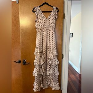 Rachel Roy Polka Dot Maxi Dress with Ruffles
